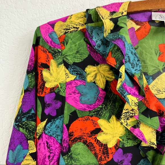 Dvf Silk Assets Leaf Ruffle Tie Silk 